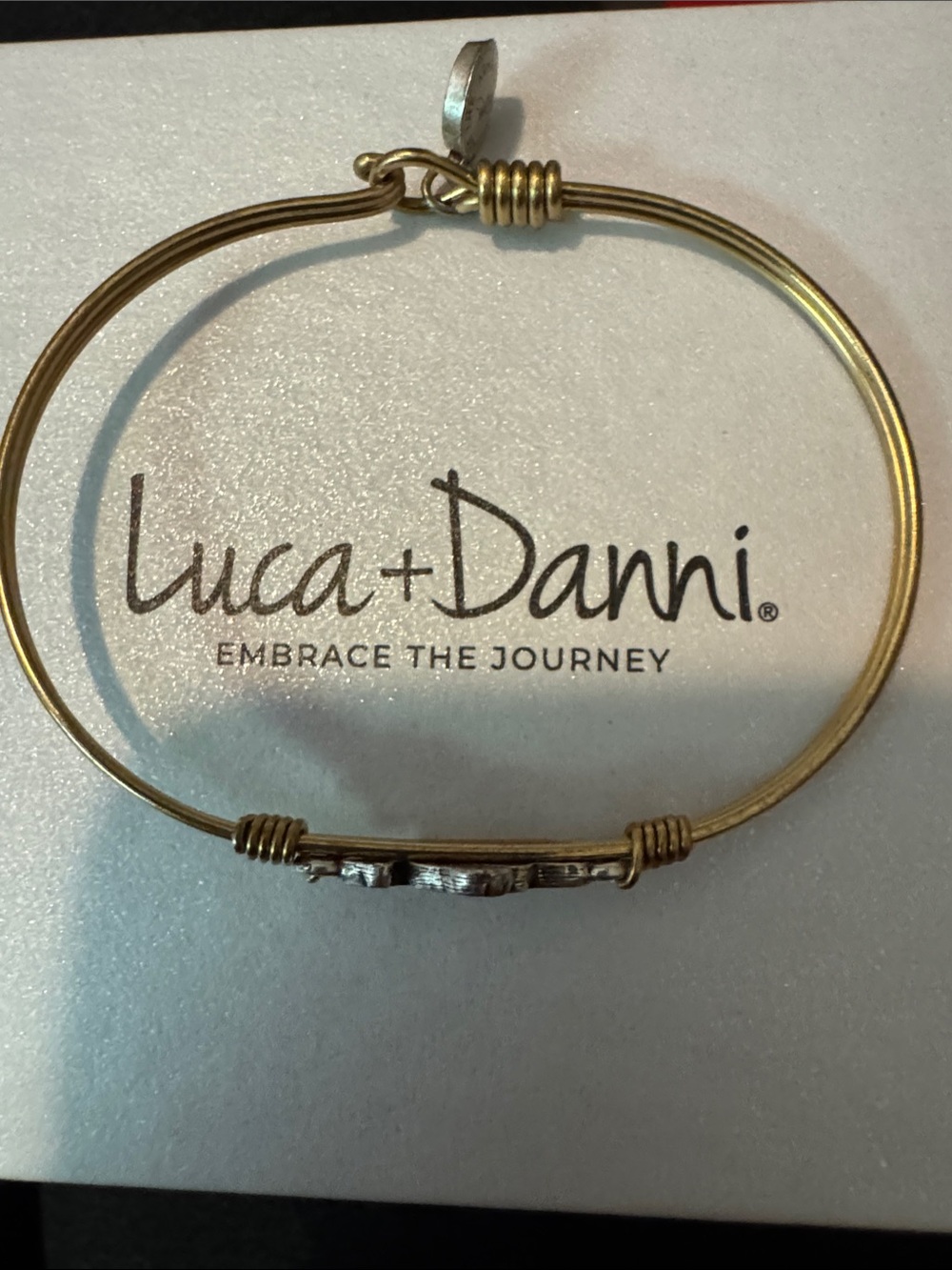 Luca + Danni Gold Wire-Wrapped Stackable Bracelet with Santa Flamingo